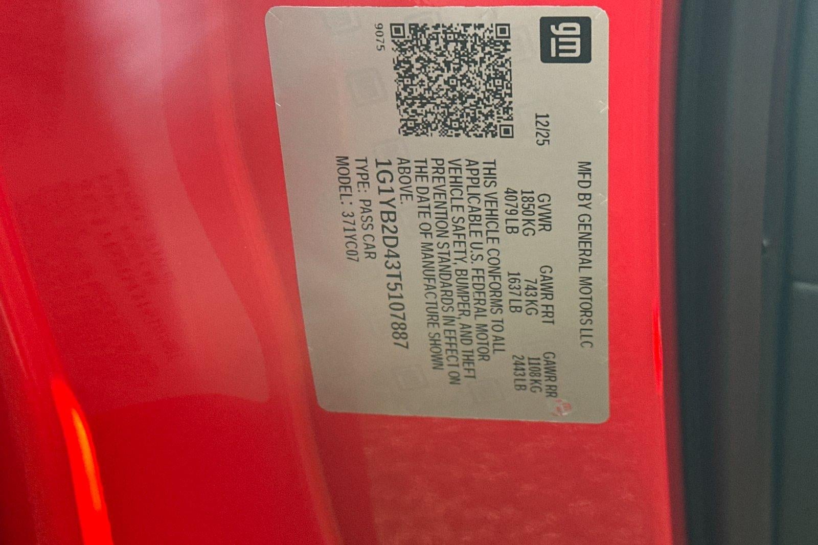 2026 Chevrolet Corvette Stingray 2LT