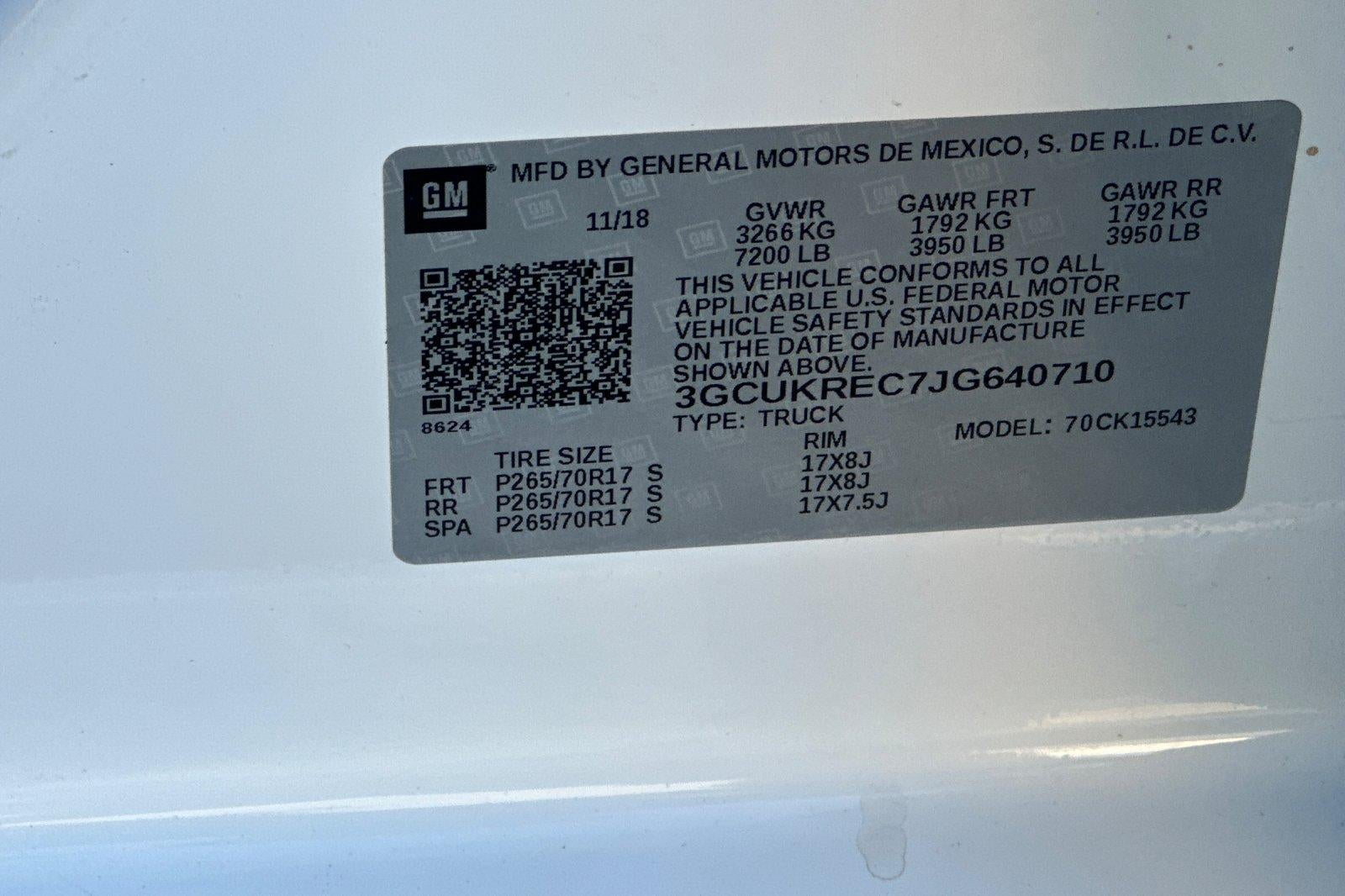 2018 Chevrolet Silverado 1500 LT